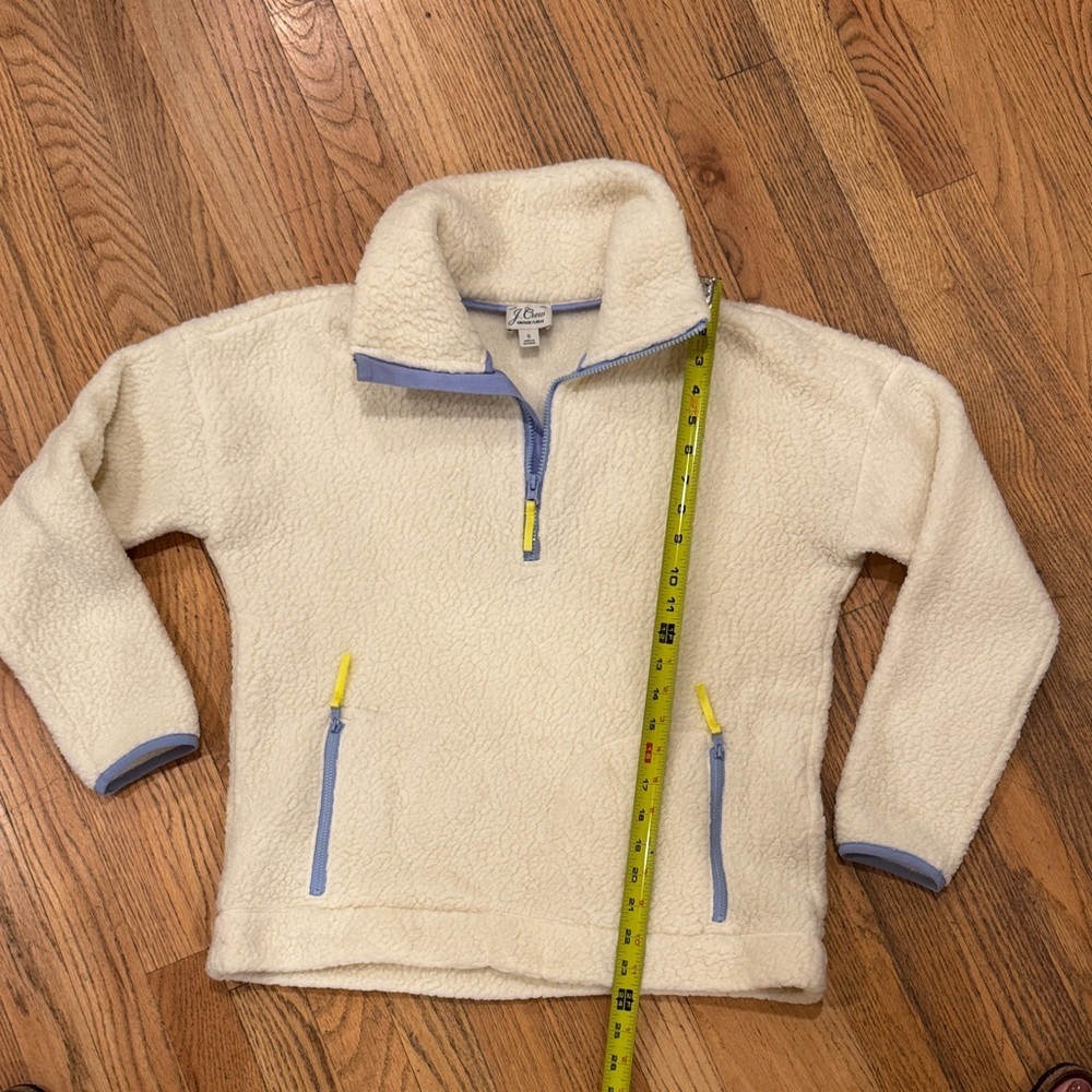 J.Crew Vintage Fleece Cozy Fleece Pullover with Blue & Yellow Size: Small - Picture 7 of 8